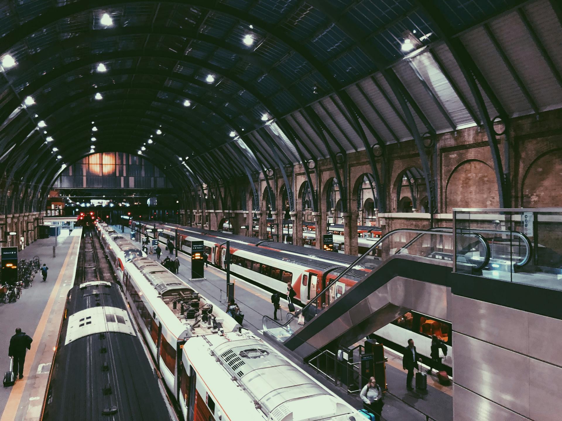 Interior of a train station