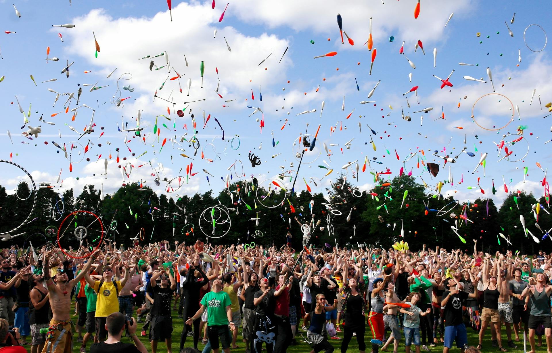 People enjoying a local festival