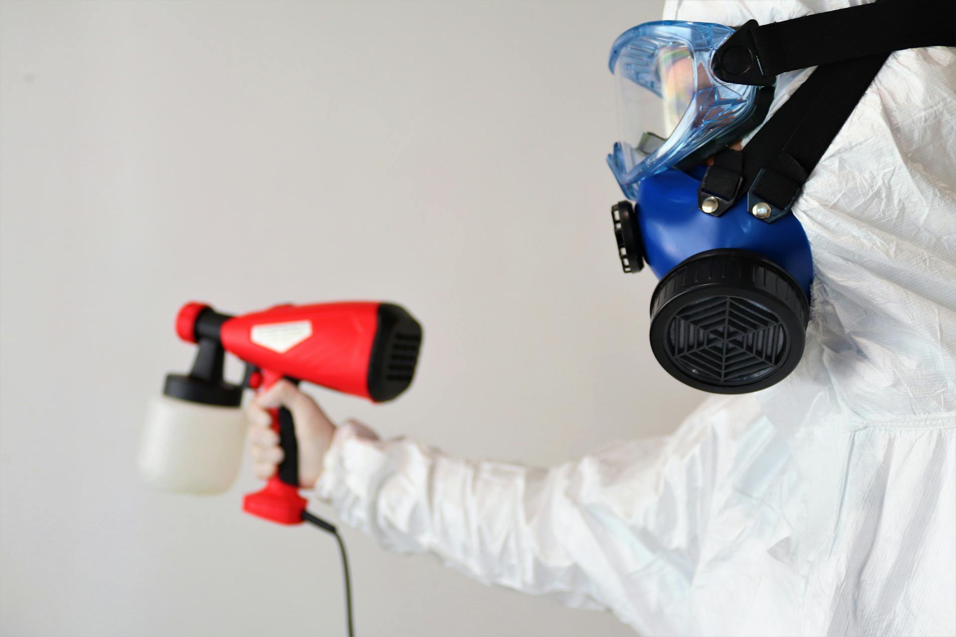 Person removing mold from a home