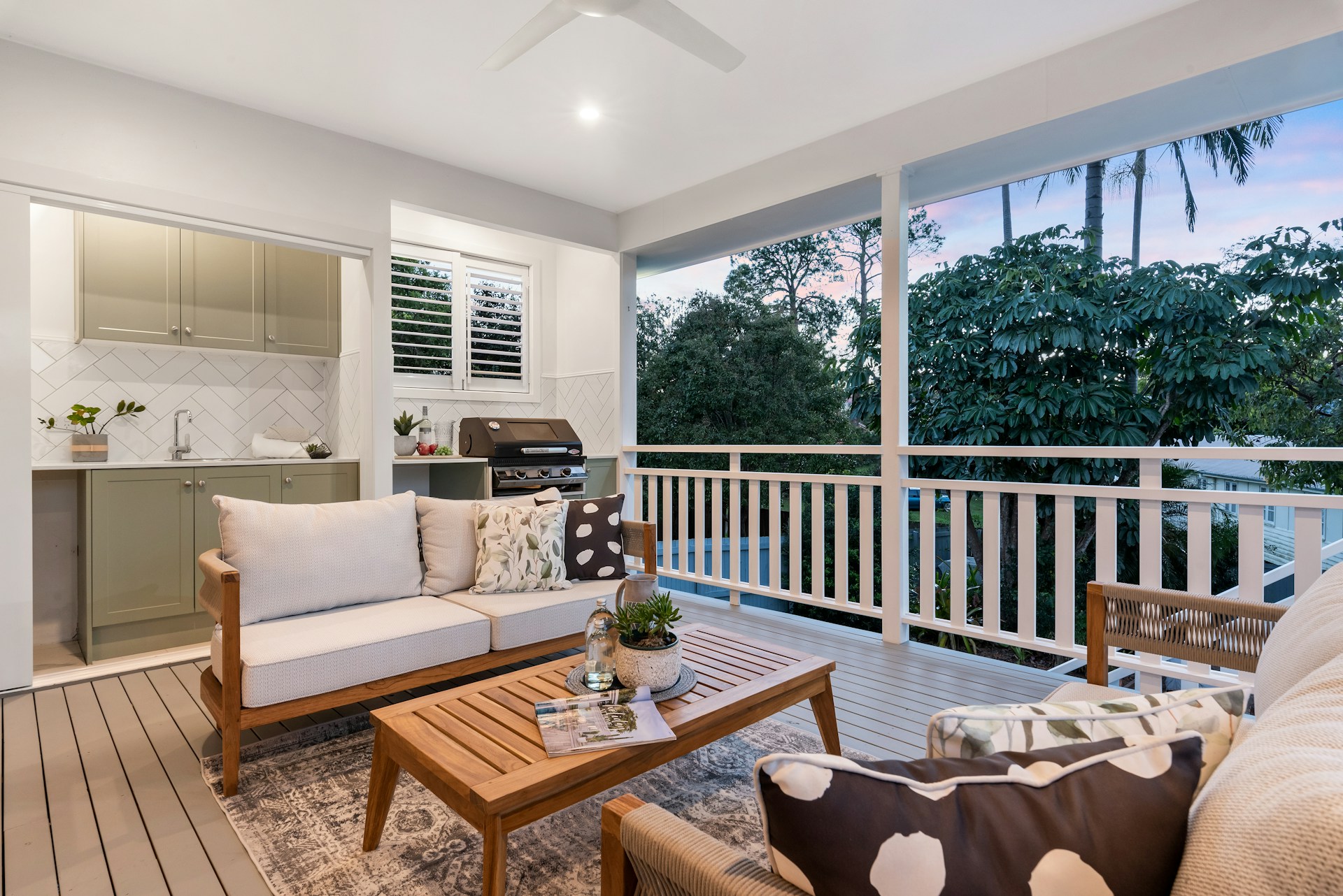 Covered deck on a home